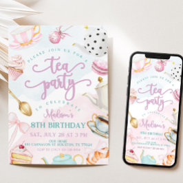 Tea Party Birthday Invite, Par-tea Invite, Girls Einladung