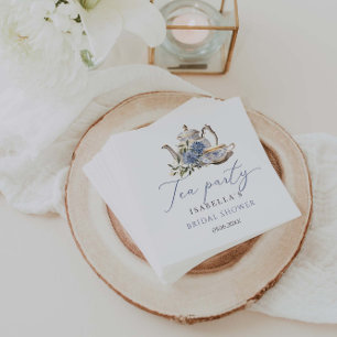 Tea Party Blaues Blumenmuster Elegante Bridal Show Serviette