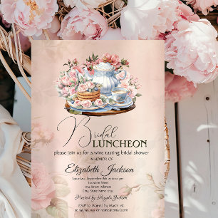 Tea Party Blume Vintag Bridal Luncheon Einladung