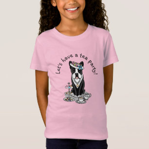 Tea Party Boston Terrier (schwarzer) Niedlicher Hu T-Shirt