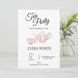 Tea Party Brautparty Bridal Teedusche Einladung