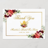 Tea Party Brautparty Burgundy Boho Danke