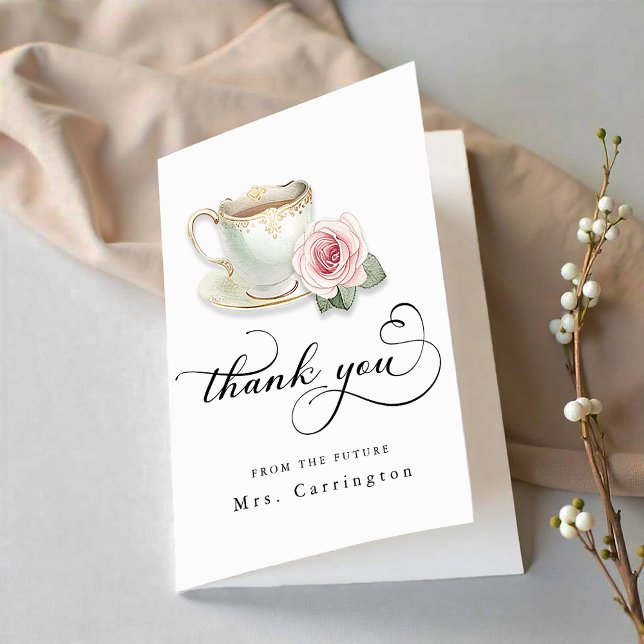 Tea Party Brautparty - Future Mrs. Dankeskarte (Thank You Card)
