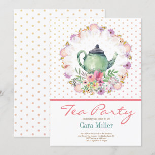 Tea Party Bridal Babydusche Einladung