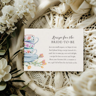 Tea Party Bridal Shower Recipe Card  Begleitkarte