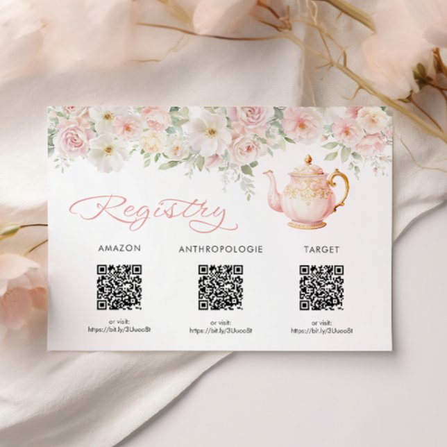 Tea Party Bridal Shower Registry Card Enclosure Begleitkarte (Tea Party Bridal Shower Registry Card Enclosure
)