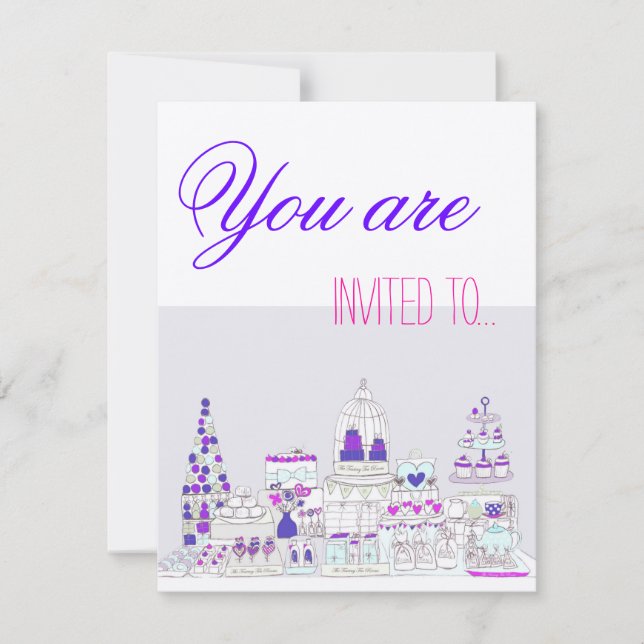 Tea-Party Einladung (Vorderseite)