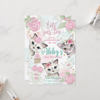 Tea Party Einladung, lasst uns partys einladen  Einladung