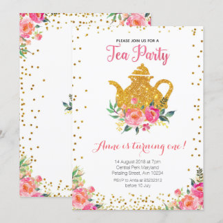 Tea Party Einladung zum Geburtstag