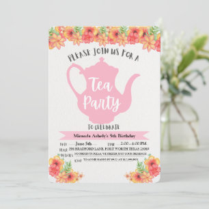 Tea Party Einladungen für Mädchen