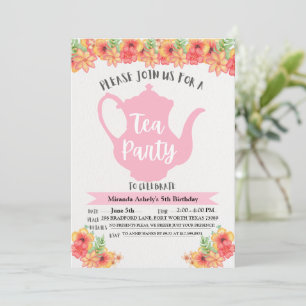 Tea Party Einladungen für Mädchen