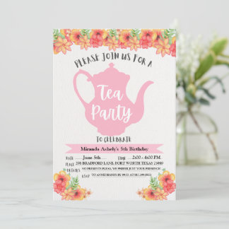 Tea Party Einladungen für Mädchen