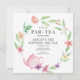 Tea-Party | Floral Geburtstag | Jedes Alter Einladung