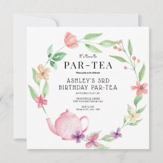 Tea-Party | Floral Geburtstag | Jedes Alter Einladung