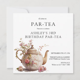 Tea-Party | Floral Geburtstag | Jedes Alter Einladung