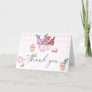 Tea Party Flowers Babyparty Danke
