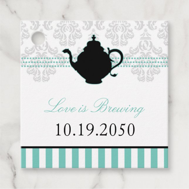 Tea Party Gastgeschenk Hochzeit Tags Geschenkanhänger (Vorderseite)