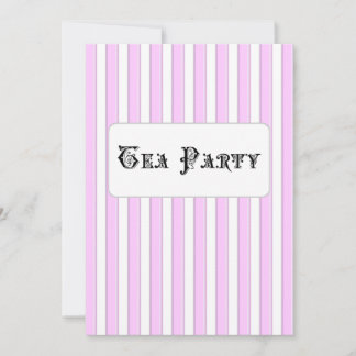 Tea Party Geburtstag Custom Pink Striping Einladun Einladung