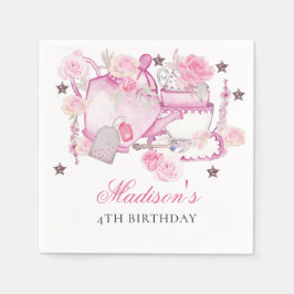 Tea Party Glitzer Personalisiert Elegant Serviette