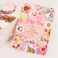 Tea Party Let's Par-Tea Girl Pink Gold Birthday