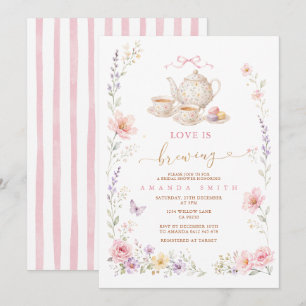 Tea Party Love is brewing Brautparty Einladung
