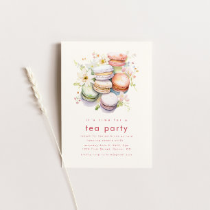 Tea Party Patisserie Einladung mit Macaroons