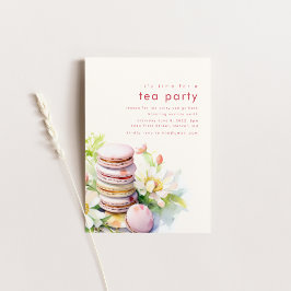 Tea Party Patisserie Einladung mit Macaroons