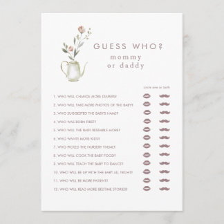 Tea Party Rate-mal-Baby-Shower-Spiel Einladung