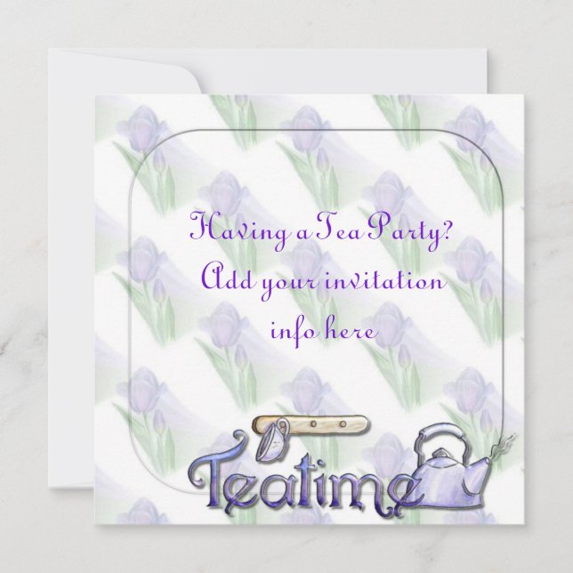 Tea Party Retirement oder Einladung zur Geburtstag (Vorderseite)