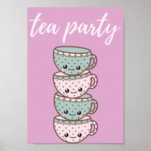 Tea Party Rosa Poster