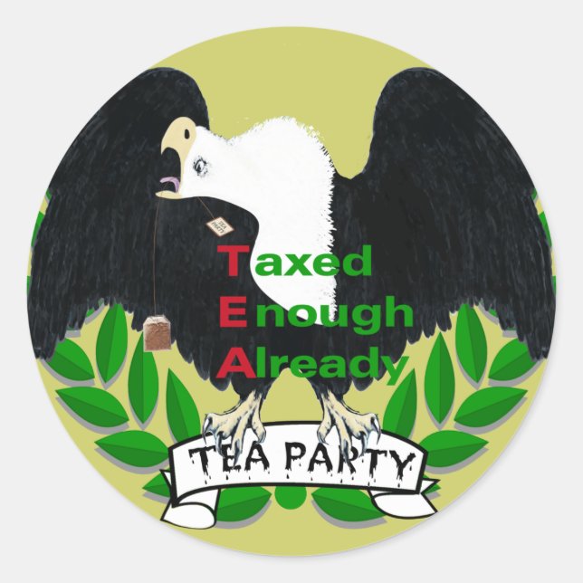 TEA-Party Runder Aufkleber (Vorderseite)