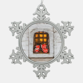 Tea-Party Schneeflocken Zinn-Ornament