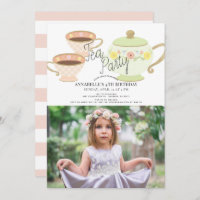 Tea Party Tea Pot & Cups Girl Birthday Foto