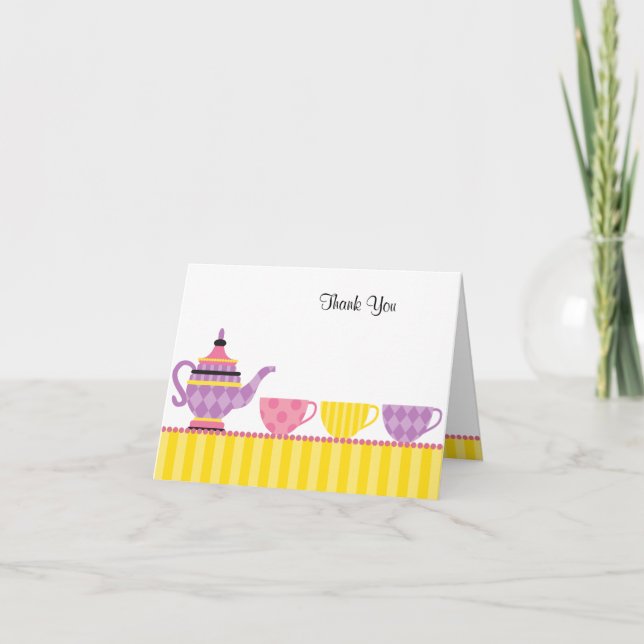 Tea Party Thank You Note Cards Dankeskarte (Vorderseite)