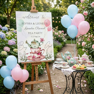 Tea Party Watercolor Teekanne Geschlecht Enthüllun Poster
