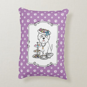 Tea Party Westie Dog West Highland White Terrier Dekokissen