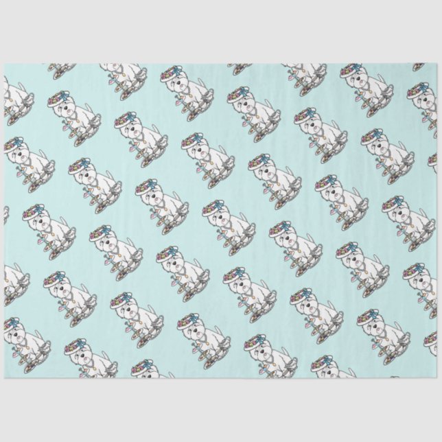 Tea Party Westie - West Highland White Terrier Seidenpapier (Vorderseite)