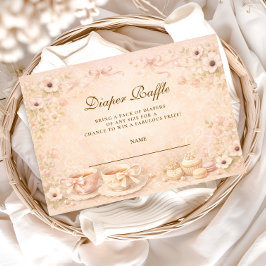 Tea Party With Mom-to-Be Diapper Raffle Begleitkarte
