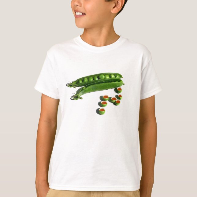 Tea Peas - Erbsen in einem Pod mit Teeerbsen-Cups T-Shirt (Vorderseite)