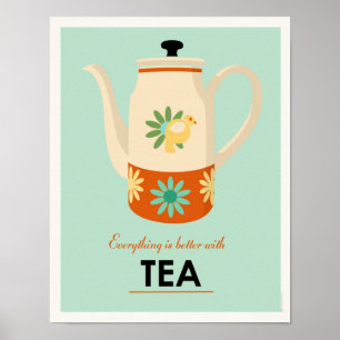 Tea Pot aus der Mitte des Jahrhunderts Poster