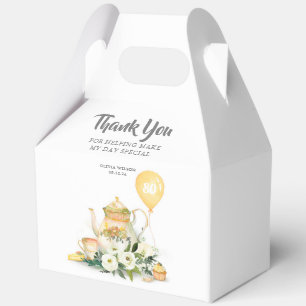 Tea Pot und gelbe Blumen Elegant Vielen Dank Geschenkschachtel