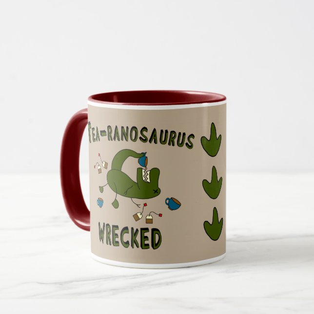 Tea-ranosaurus Wrecked Tasse (Vorderseite Links)
