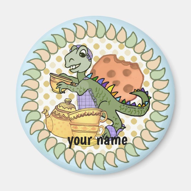 Tea Rex Dinosaur Magnet (Vorne)