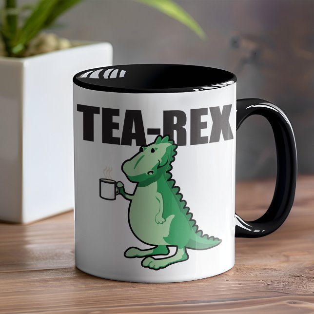 Tea-Rex Dinosaur Meme Tasse (No bad breath on this dinosaur just a lovely aroma of tea. )