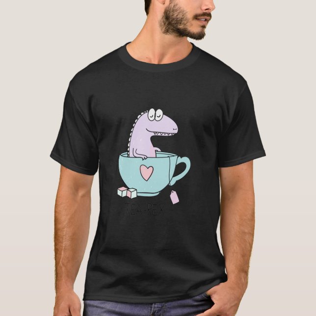 Tea-rex Funny Dinosaur T-Shirt (Vorderseite)
