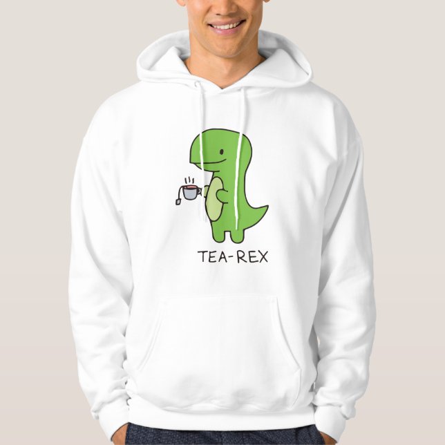 Tea-Rex, Niedlicher Dinosaurier, Funny Lover Dino Hoodie (Vorderseite)