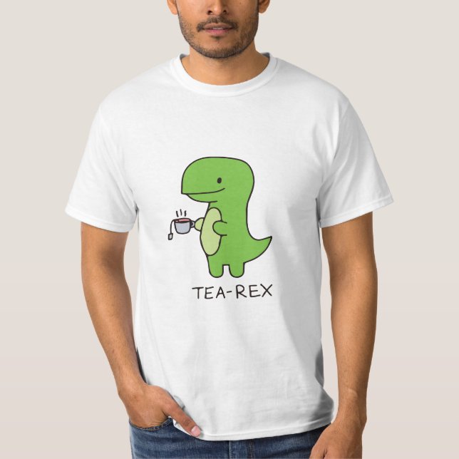 Tea-Rex, Niedlicher Dinosaurier, Funny Lover Dino T-Shirt (Vorderseite)