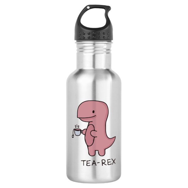Tea-Rex, Niedlicher Dinosaurier, Funny-T-rex Edelstahlflasche (Vorderseite)