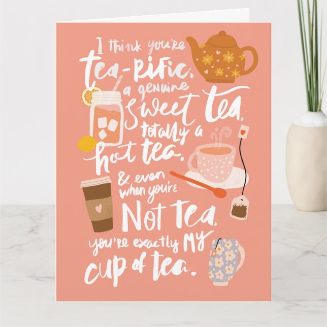 Tea-rific Punny Liebe Card Karte (Vorderseite)