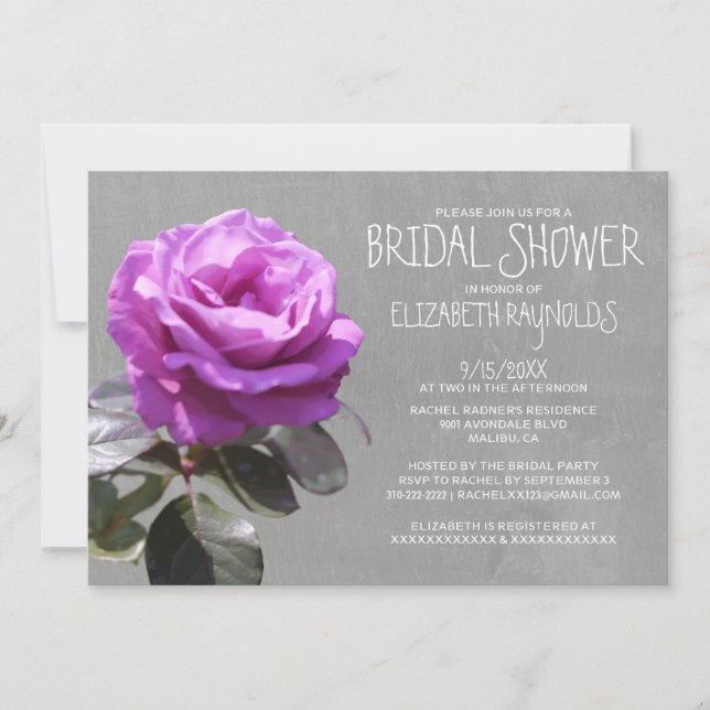 Tea Rose Bridal Dusche Einladungen (Vorderseite)